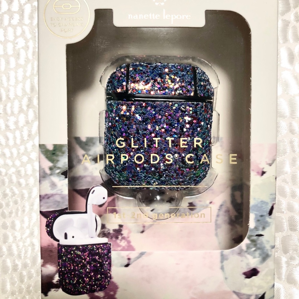 NWT Nanette Lepore Glitter AirPods Case